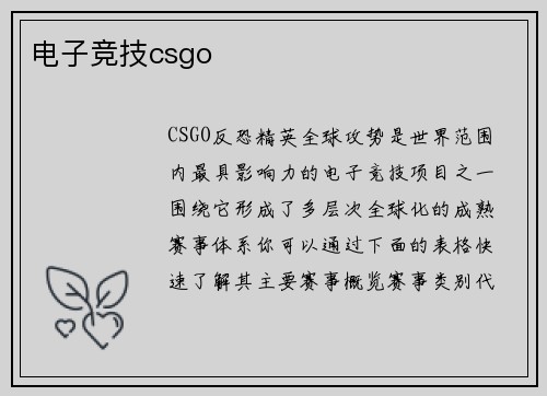 电子竞技csgo